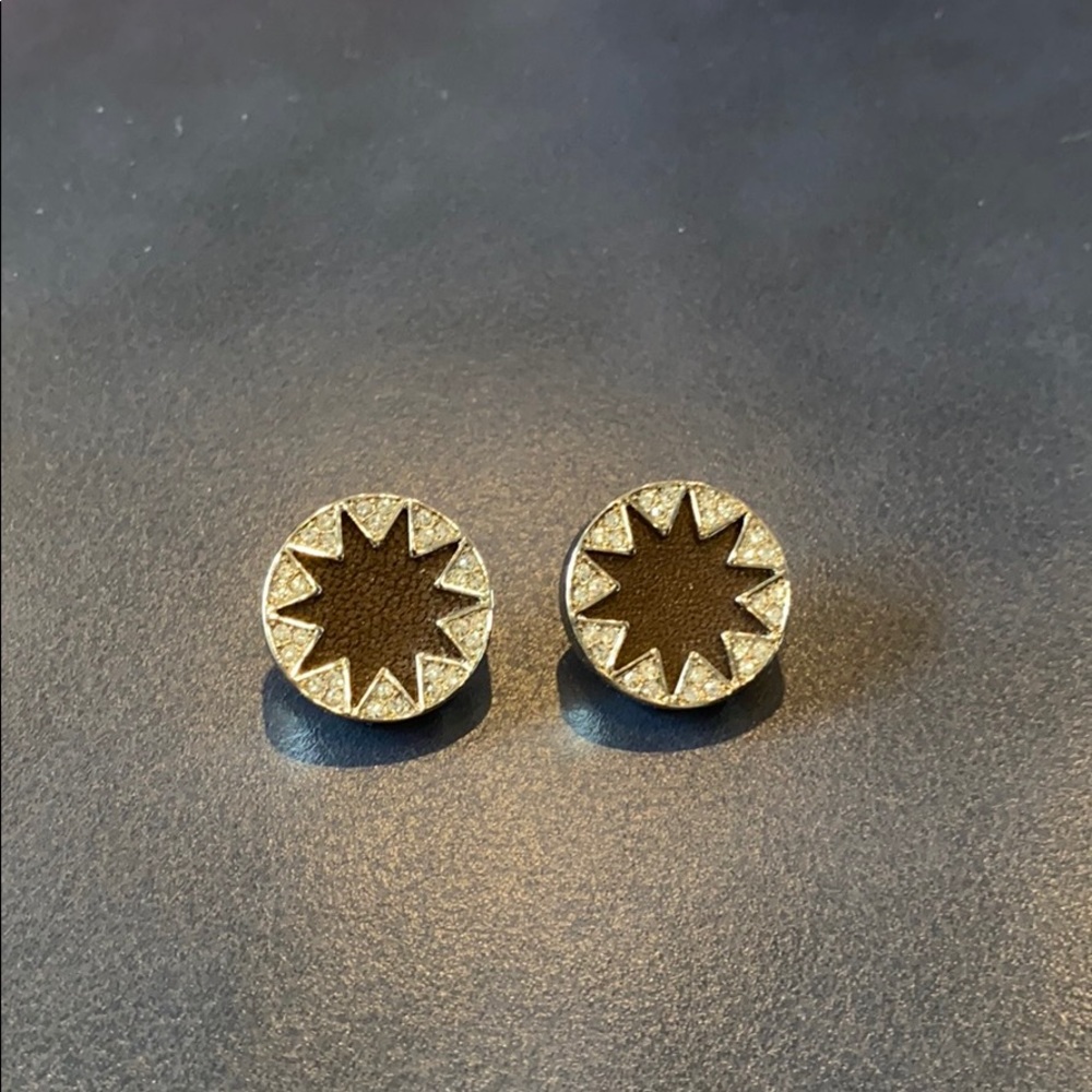 House of Harlow Sterling Silver & Leather Earrings